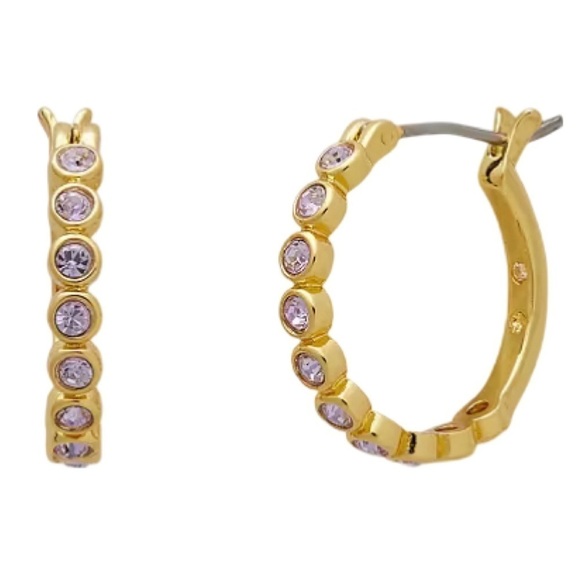 KATE SPADE • Gold Full Circle Hoop Huggies Earrings - Picture 3 of 4
